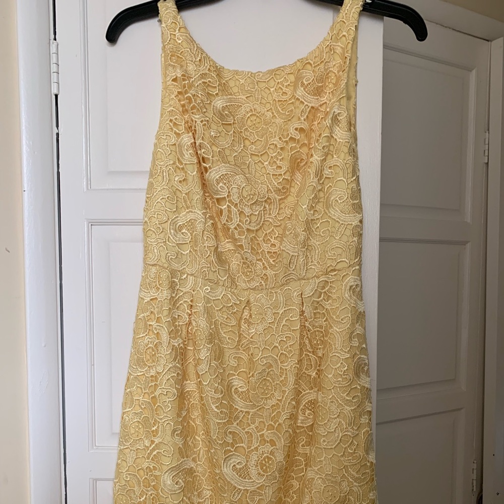 Aidan Mattox Yellow Lace Cocktail dress, sz 4